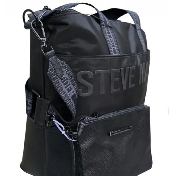 Steve Madden BGymm Weekender Bag- Black/Black - Picture 4 of 14